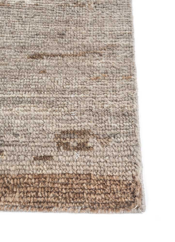 entropy grey and black wool hand knotted Rug - Corner
