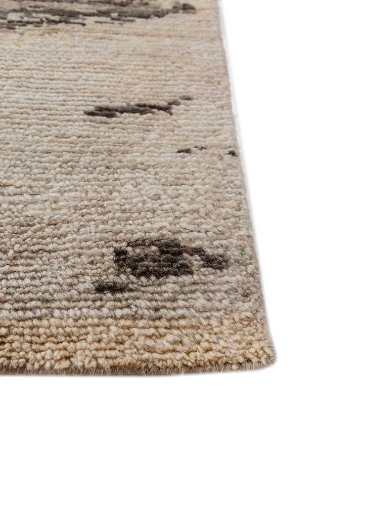 entropy grey and black wool hand knotted Rug - Corner