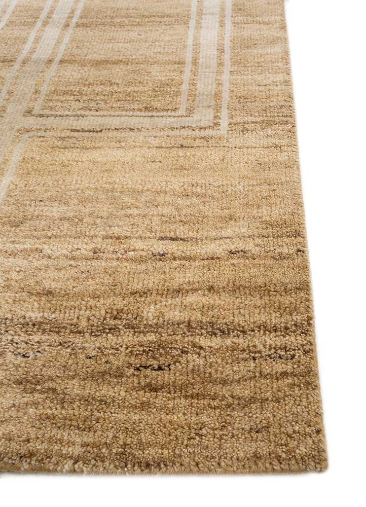 thyme beige and brown wool hand knotted Rug - Corner