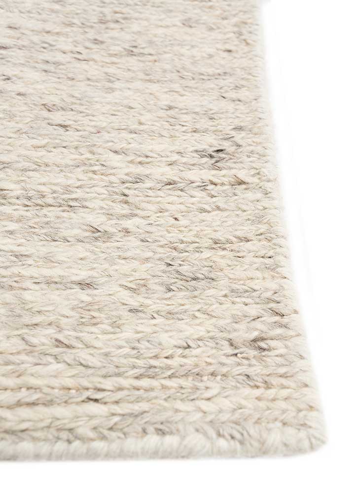 thyme ivory wool hand knotted Rug - Corner