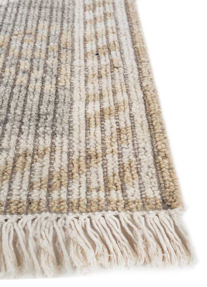 nuray blue wool hand knotted Rug - Corner