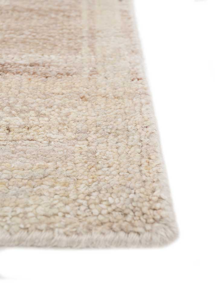 thyme ivory wool hand knotted Rug - Corner
