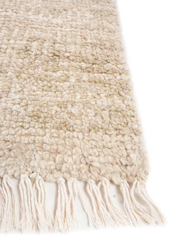 erbe ivory wool hand knotted Rug - Corner