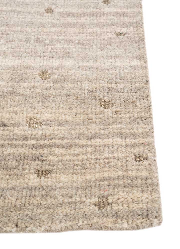 thyme beige and brown wool hand knotted Rug - Corner