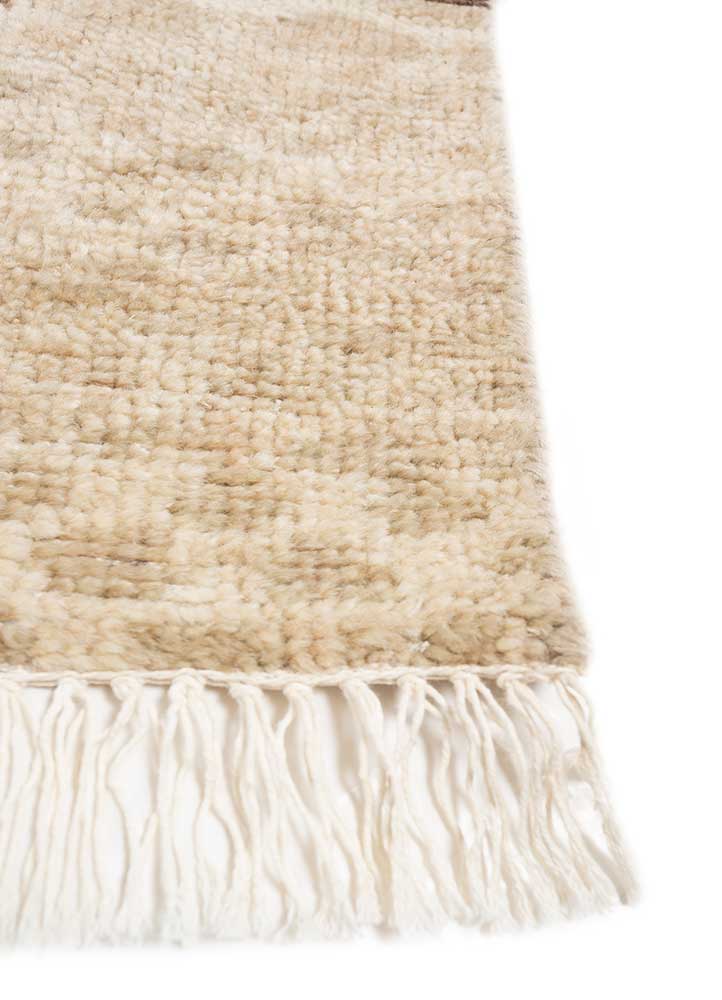 thyme beige and brown wool hand knotted Rug - Corner