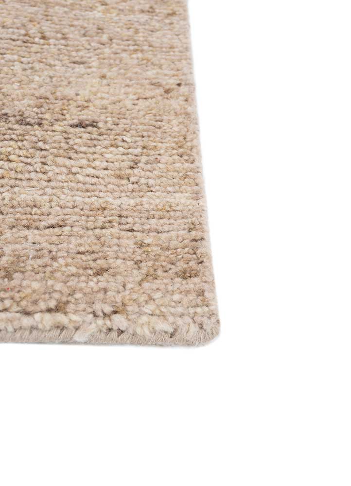 thyme beige and brown wool hand knotted Rug - Corner