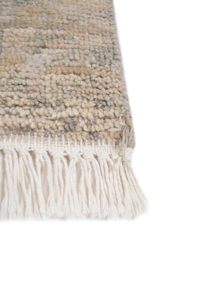 entropy beige and brown wool hand knotted Rug - Corner
