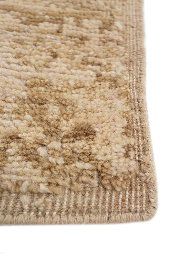 entropy beige and brown wool hand knotted Rug - Corner