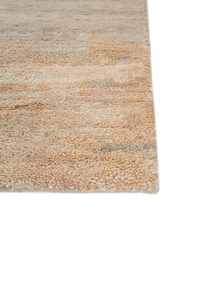 entropy blue wool hand knotted Rug - Corner