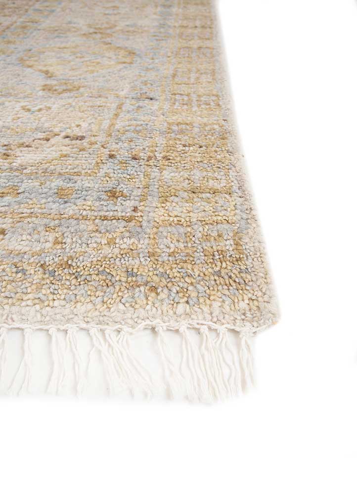 viscaya gold afghan wool hand knotted Rug - Corner