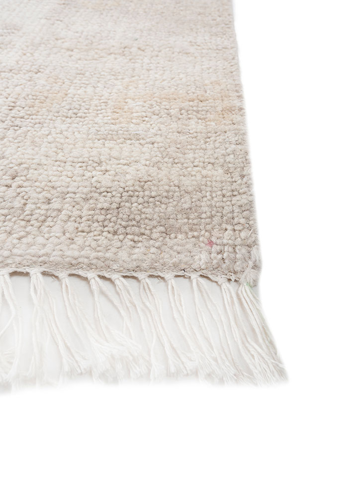 thyme ivory wool hand knotted Rug - Corner