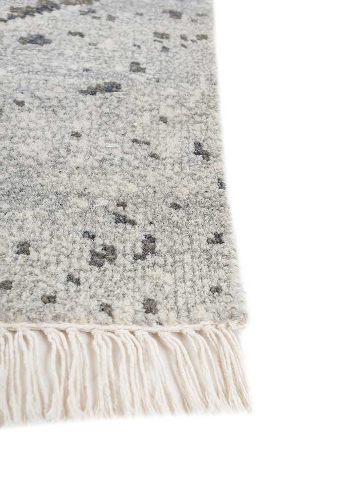 uvenuti grey and black wool hand knotted Rug - Corner