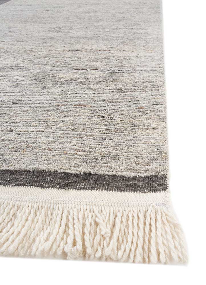 manifest grey and black wool hand knotted Rug - Corner