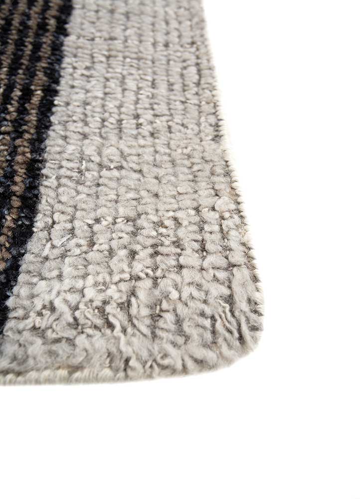 manifest grey and black wool hand knotted Rug - Corner