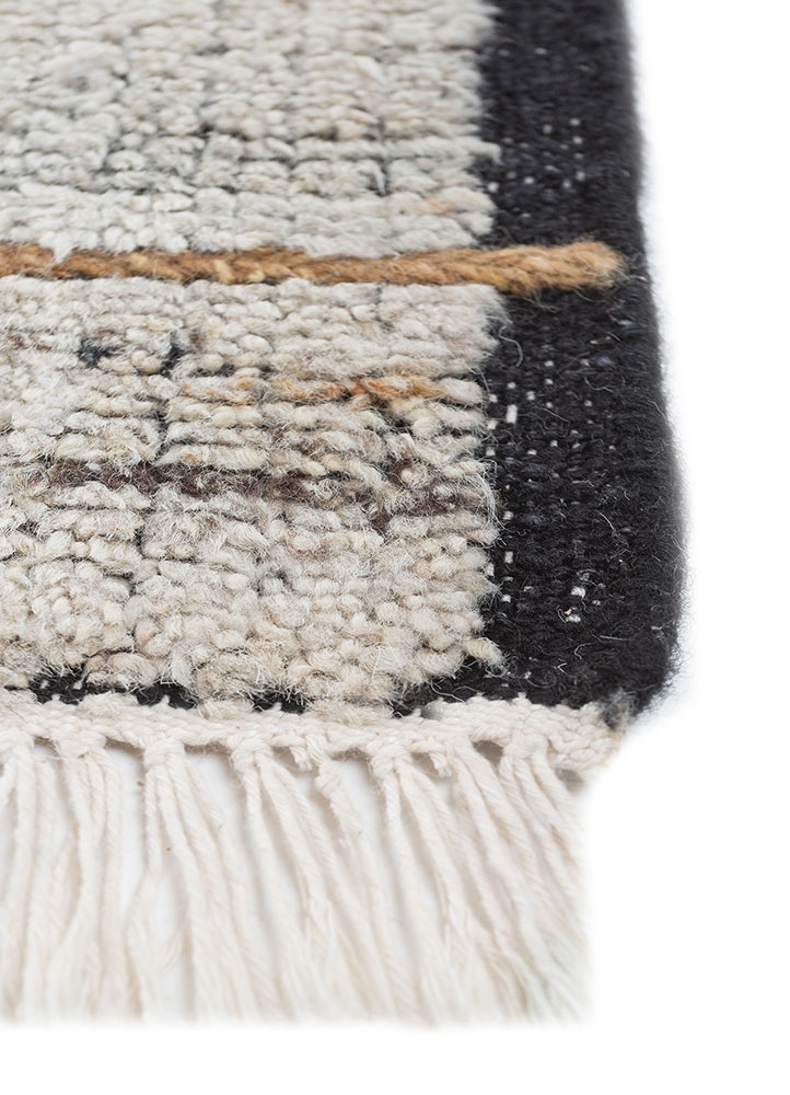 manifest grey and black afghan wool hand knotted Rug - Corner