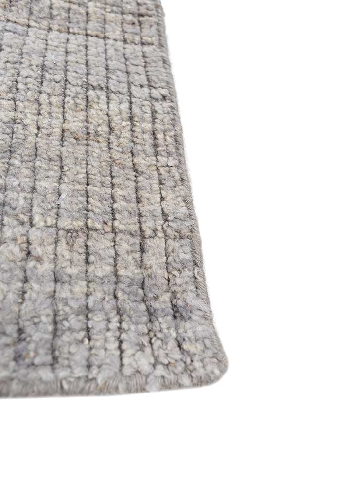 manifest grey and black wool hand knotted Rug - Corner