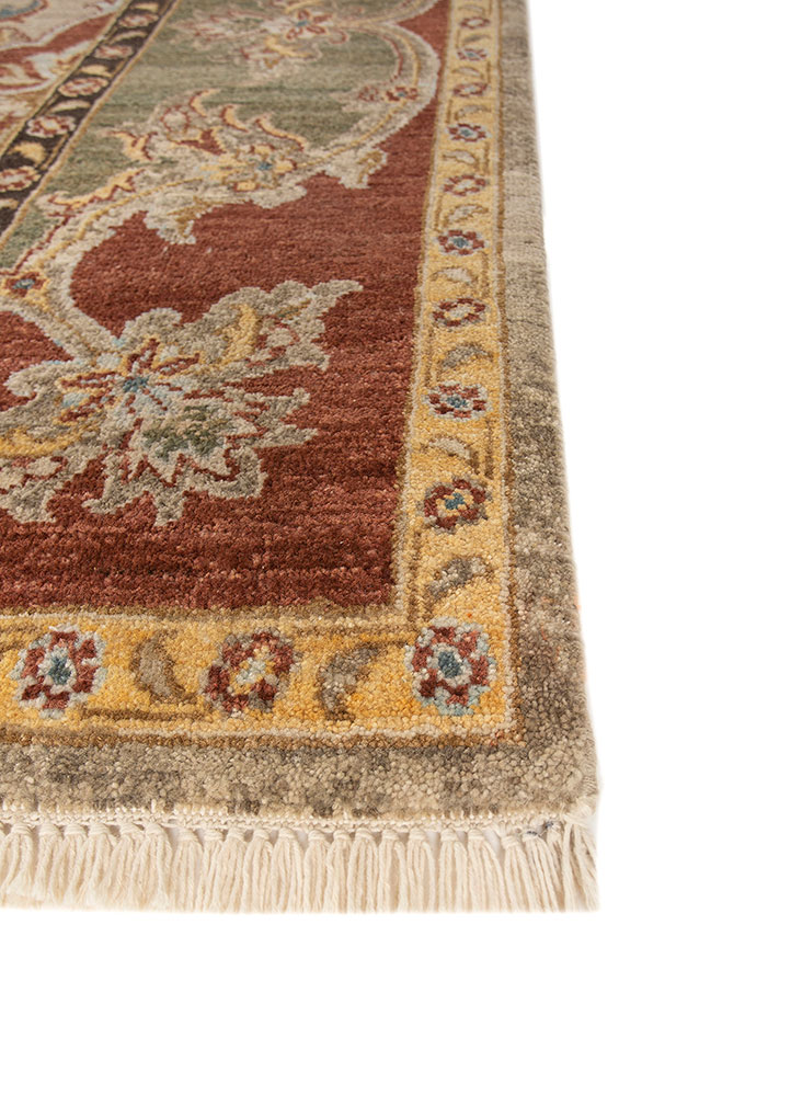 gulnar beige and brown wool hand knotted Rug - Corner