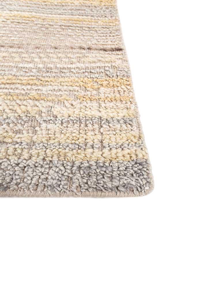 erbe beige and brown wool hand knotted Rug - Corner