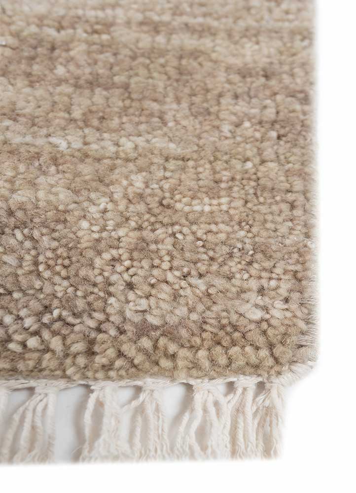 viscaya beige and brown wool hand knotted Rug - Corner