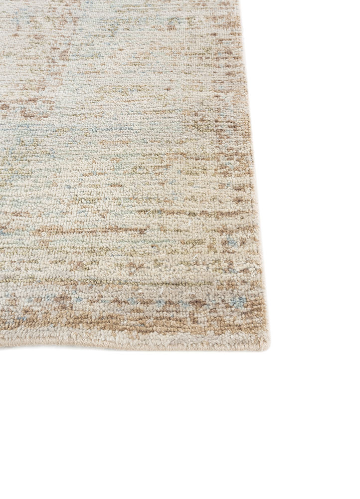 viscaya beige and brown wool hand knotted Rug - Corner