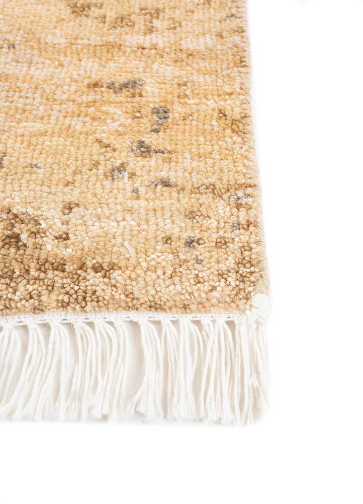 entropy beige and brown wool hand knotted Rug - Corner