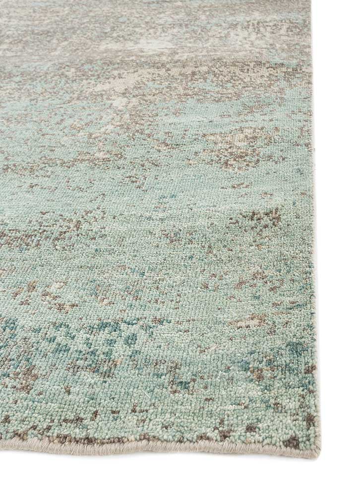 entropy grey and black wool hand knotted Rug - Corner