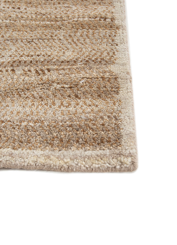 erbe gold afghan wool hand knotted Rug - Corner