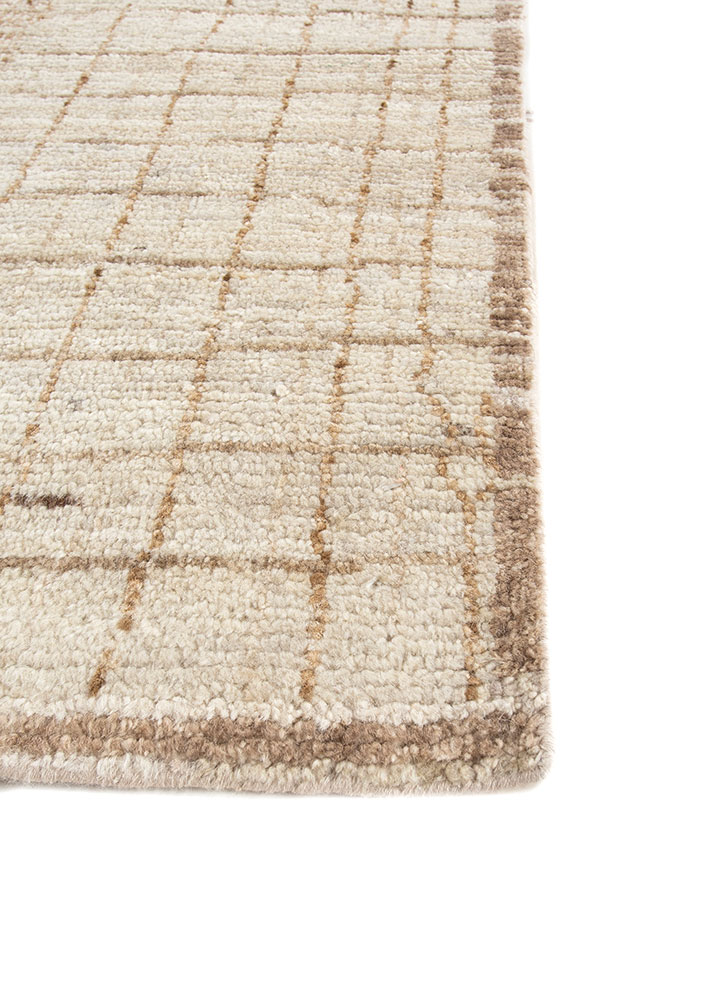manifest ivory afghan wool hand knotted Rug - Corner