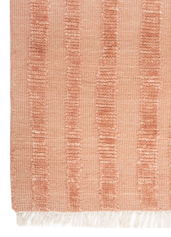 zuri red and orange wool hand knotted Rug - Corner