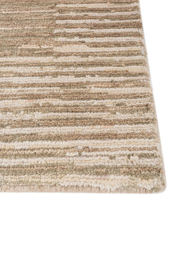 blythe green wool hand knotted Rug - Corner