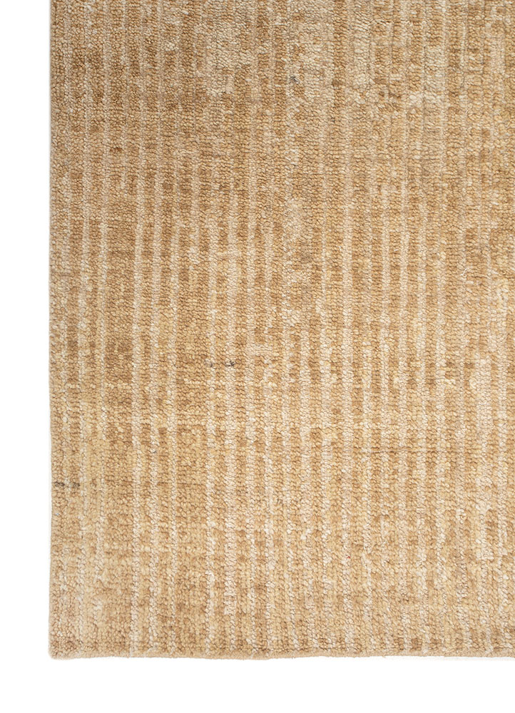 blythe beige and brown wool hand knotted Rug - Corner