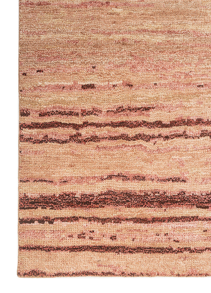 uvenuti beige and brown wool hand knotted Rug - Corner