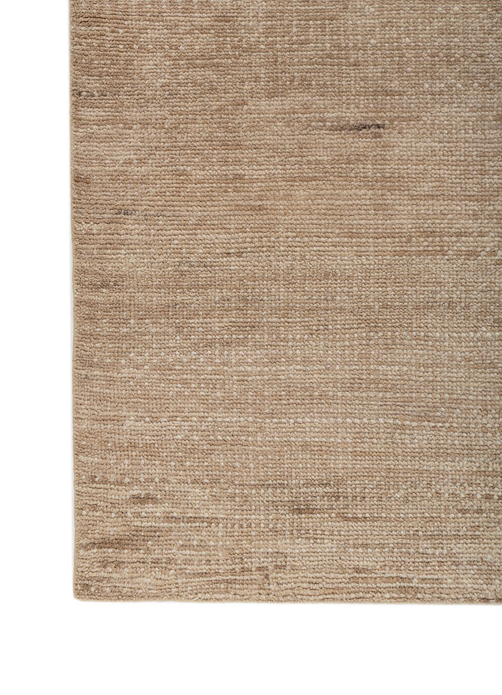 manifest beige and brown wool hand knotted Rug - Corner