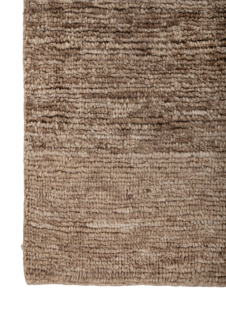 aprezo beige and brown wool hand knotted Rug - Corner