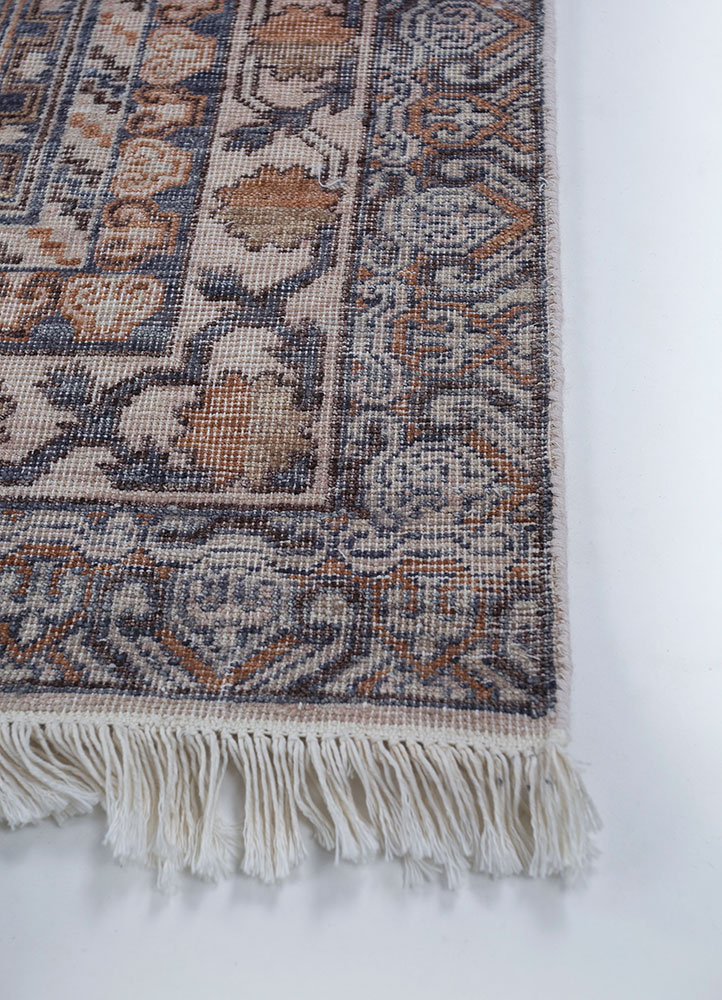 viscaya blue wool hand knotted Rug - Corner
