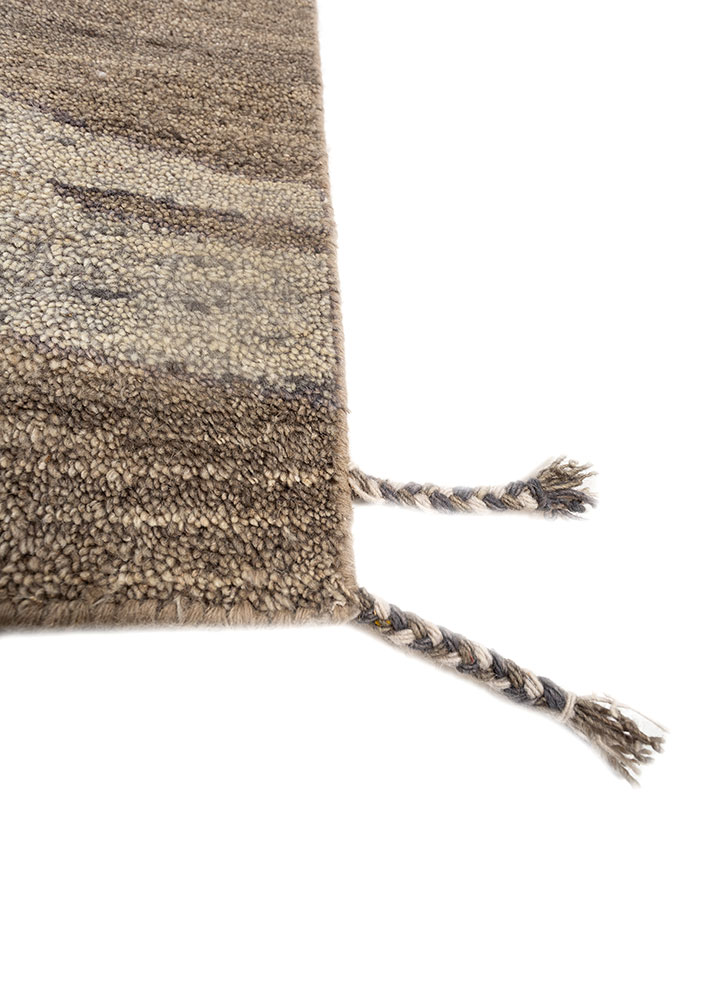 brahmaand grey and black wool hand knotted Rug - Corner