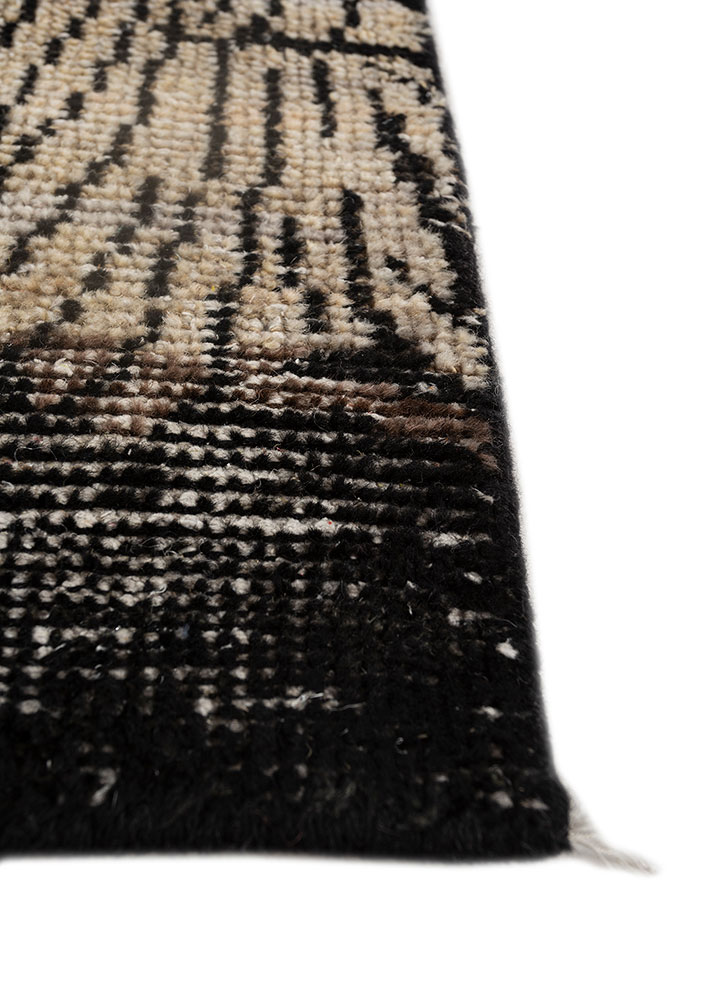 manifest grey and black afghan wool hand knotted Rug - Corner