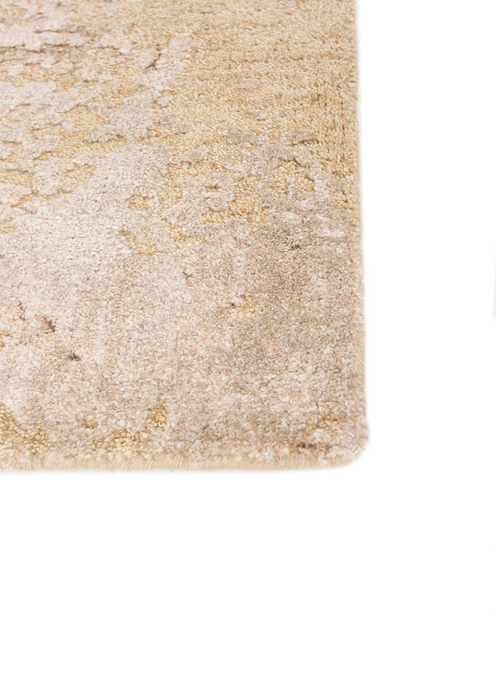 uvenuti beige and brown wool hand knotted Rug - Corner