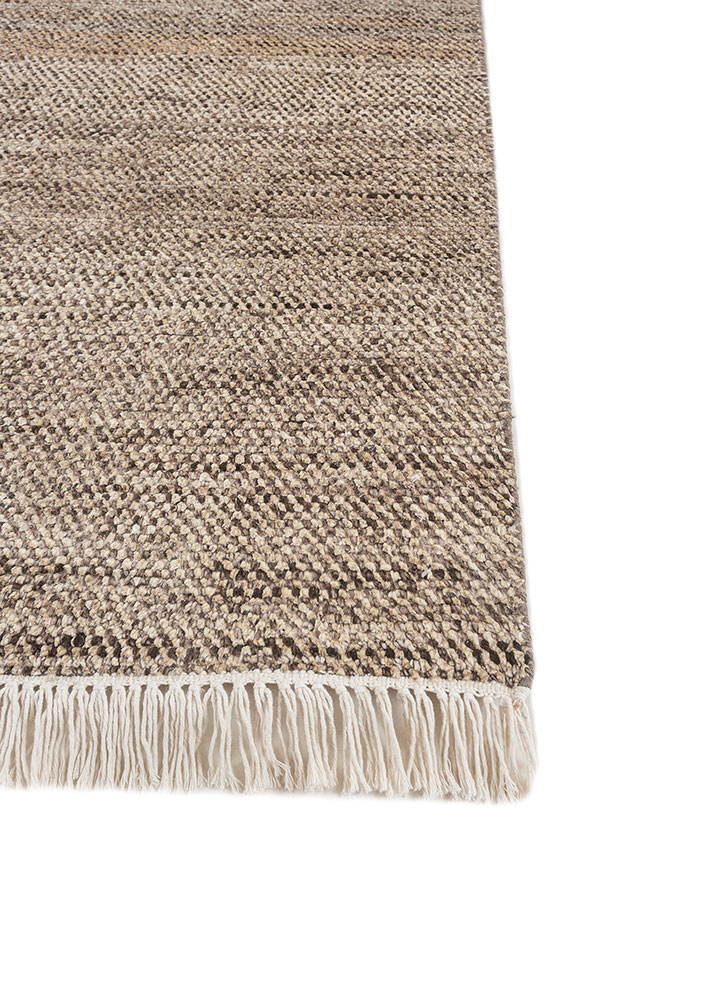 kairos grey and black wool and silk hand knotted Rug - Corner
