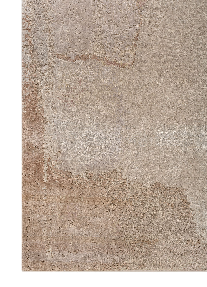 aprezo ivory wool and bamboo silk hand knotted Rug - Corner