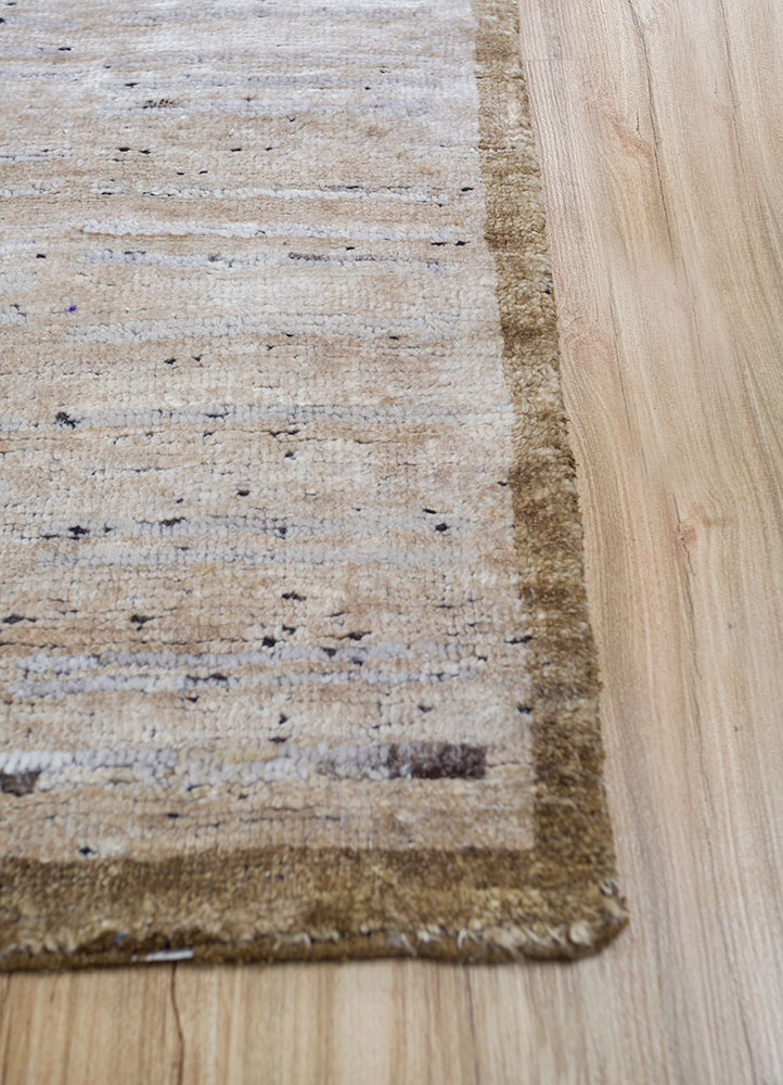 manifest ivory afghan wool and silk hand knotted Rug - Corner