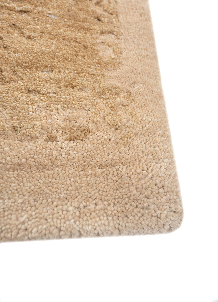 urban pause by kavi beige and brown bamboo silk hand knotted Rug - Corner