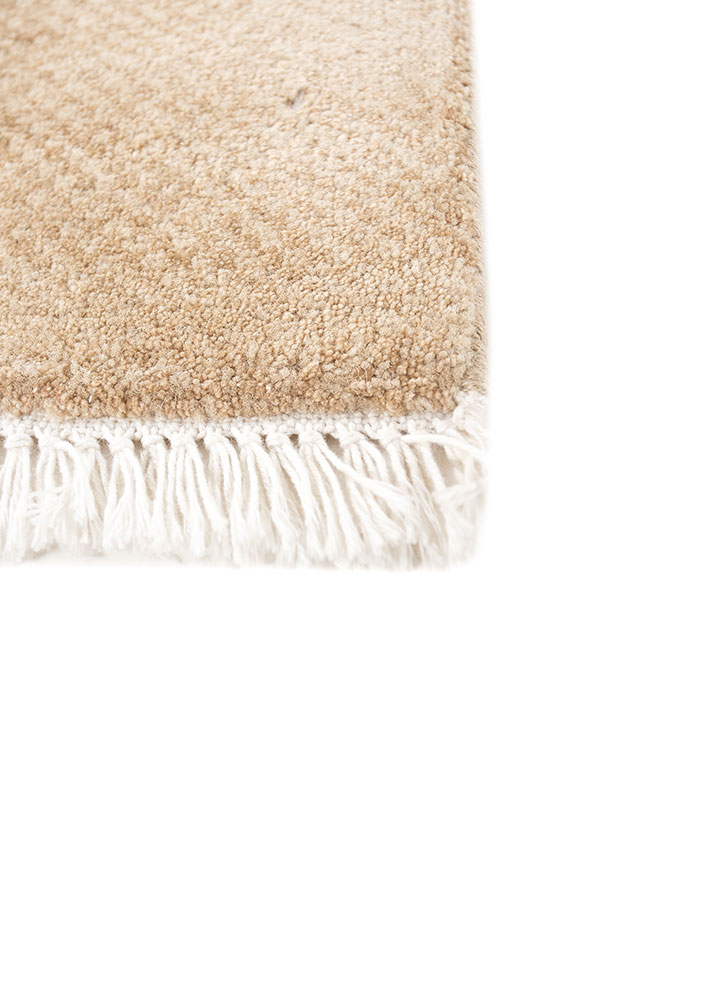 aprezo beige and brown wool and silk hand knotted Rug - Corner