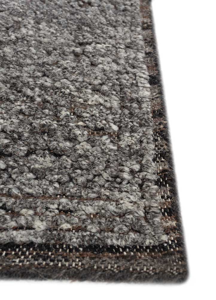 manifest blue wool hand knotted Rug - Corner