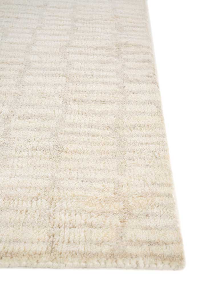 manifest beige and brown wool hand knotted Rug - Corner