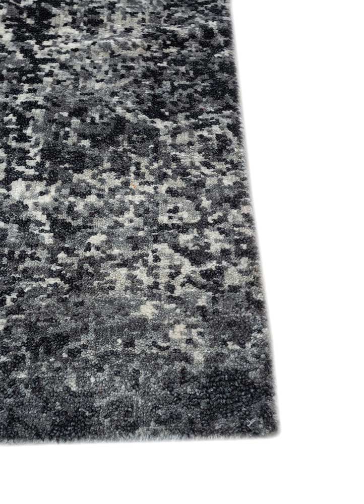 entropy ivory wool and viscose hand knotted Rug - Corner