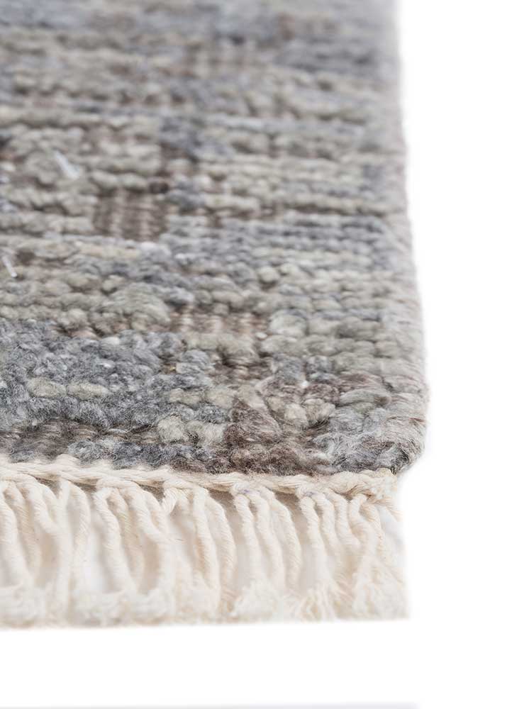 viscaya beige and brown wool hand knotted Rug - Corner