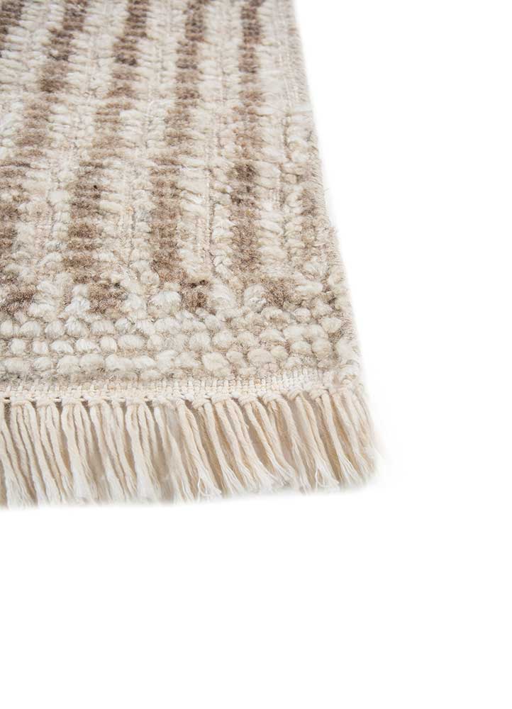 thyme ivory wool hand knotted Rug - Corner