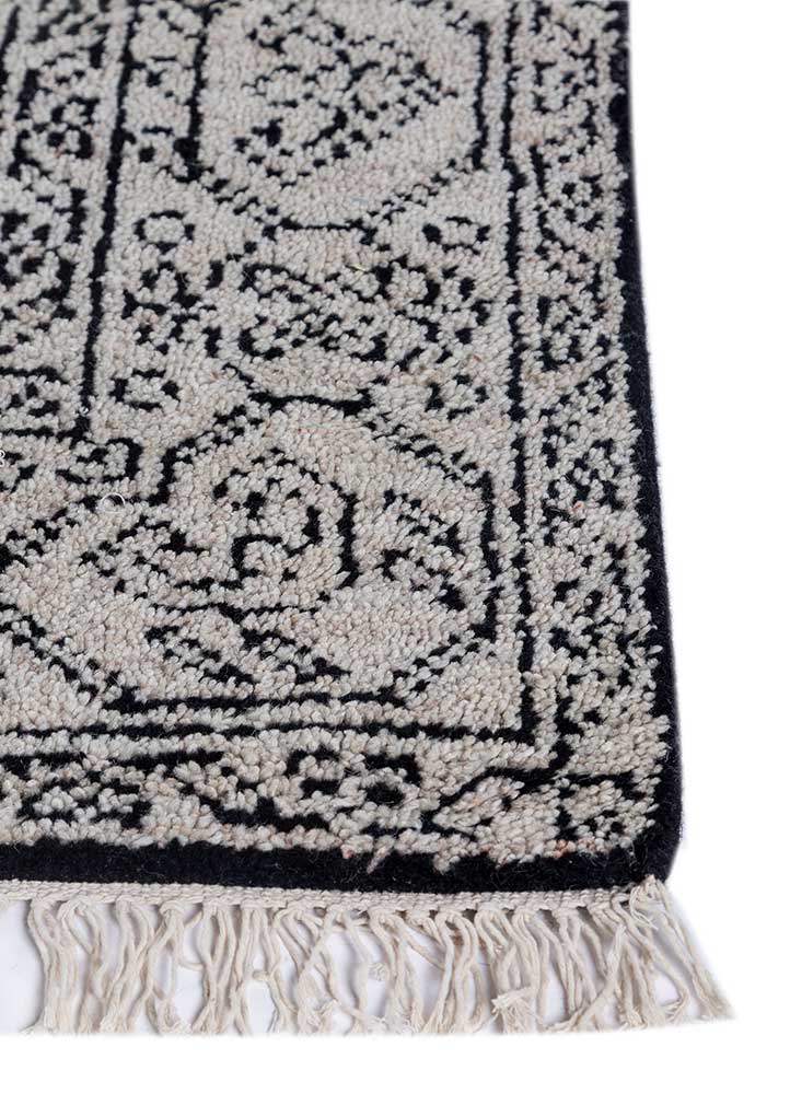 manifest ivory wool and viscose hand knotted Rug - Corner