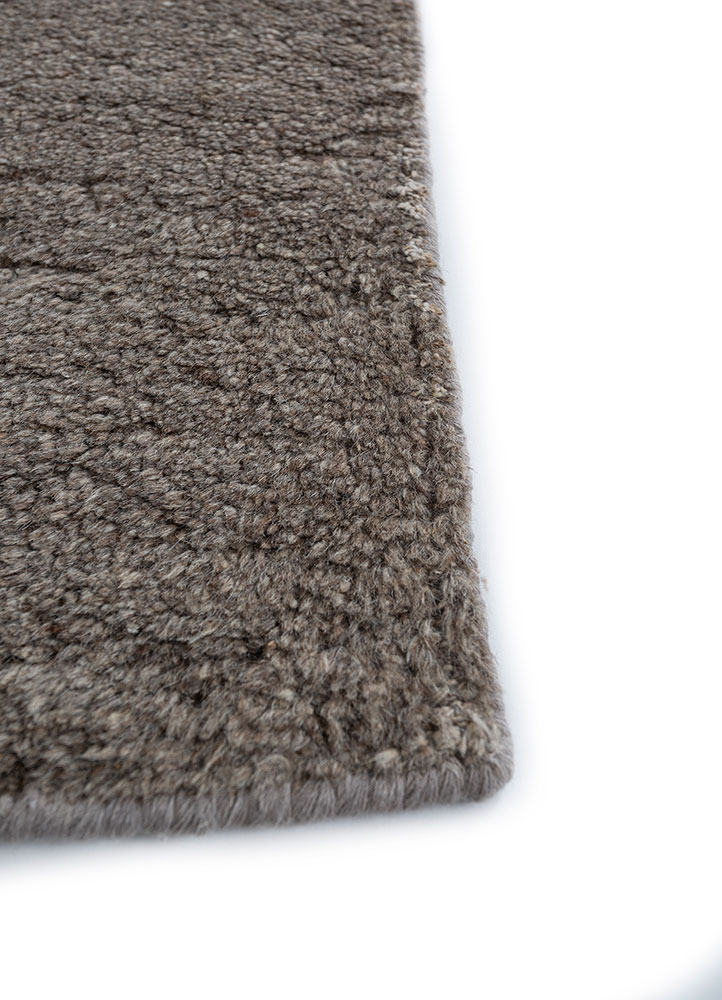 zuri beige and brown wool hand knotted Rug - Corner